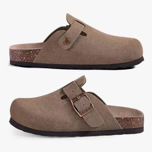 KIDMI Unisex Vegan Suede Clogs Leather Mules